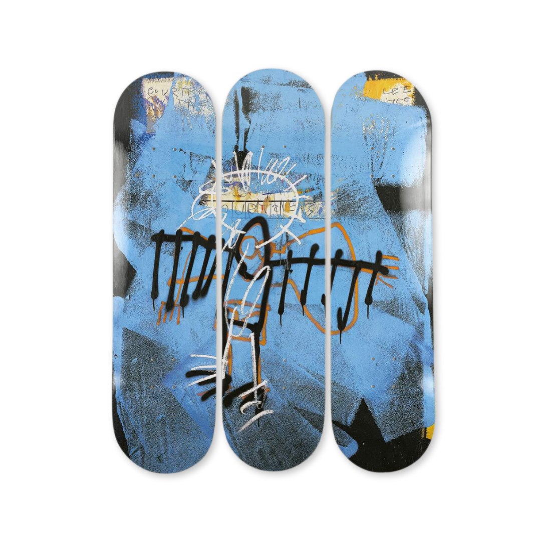 Jean-Michel Basquiat's Untitled Angel skateboard art by the skateroom