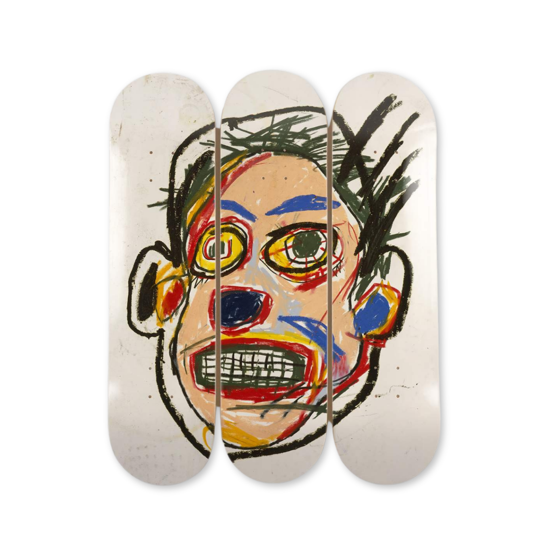 jean michel basquiat untitled face 1982 bottom triptych original artwork by the skateroom