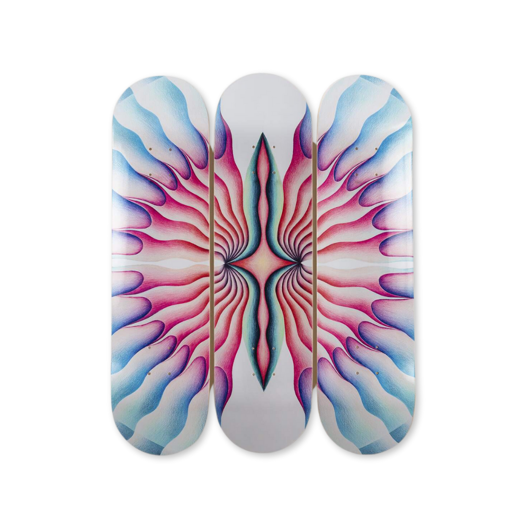 Judy Chicago's Butterfly skateboard art by the skateroom