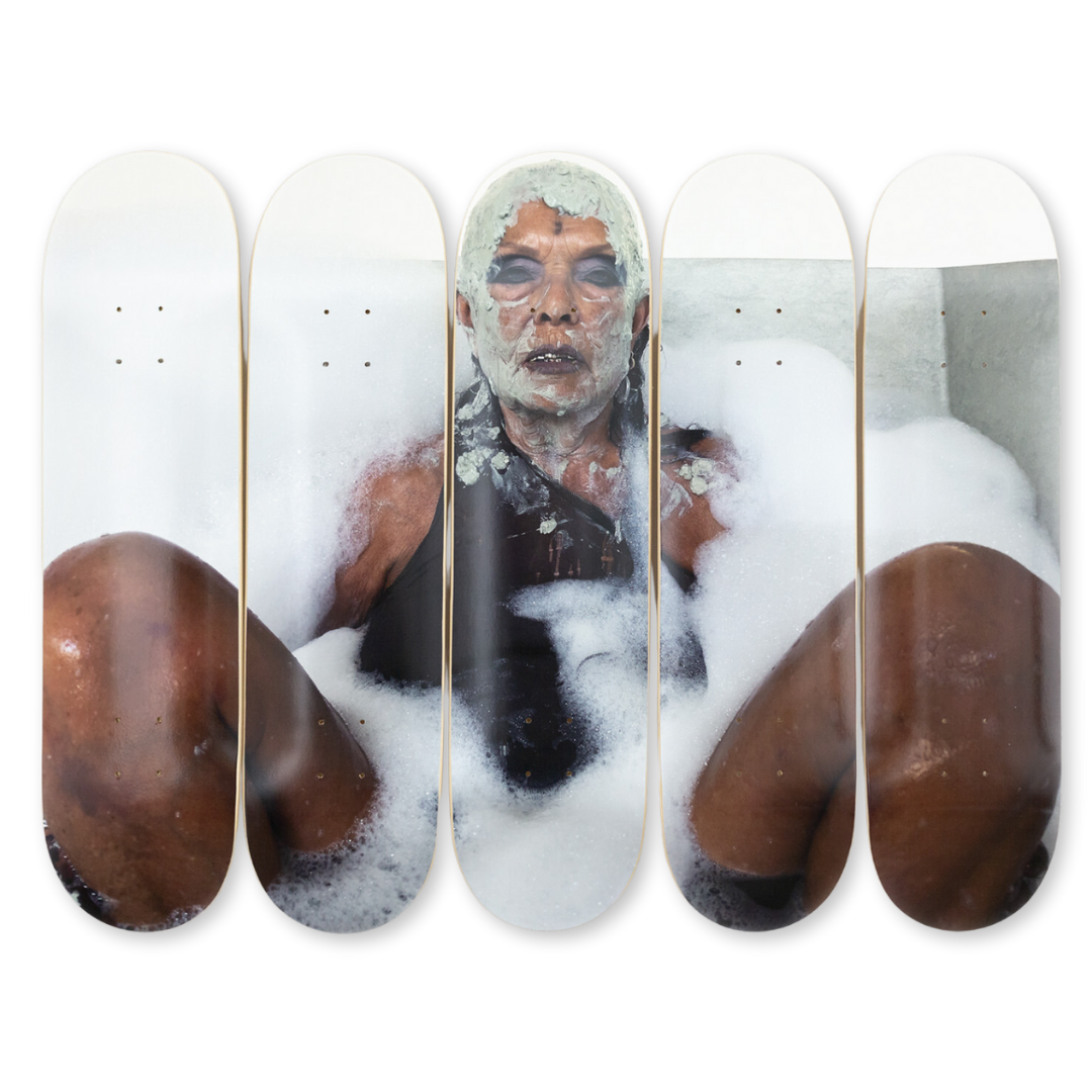 Juergen's Teller Michèle Lamy No.26, Los Angeles 2022, Hand-signed by MICHELE LAMY skateboard art by the skateroom