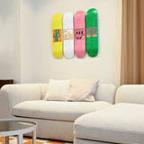 Keith Haring wall art on skate decks, Art is For Everybody set of 4 skate decks in a beautiful interior design