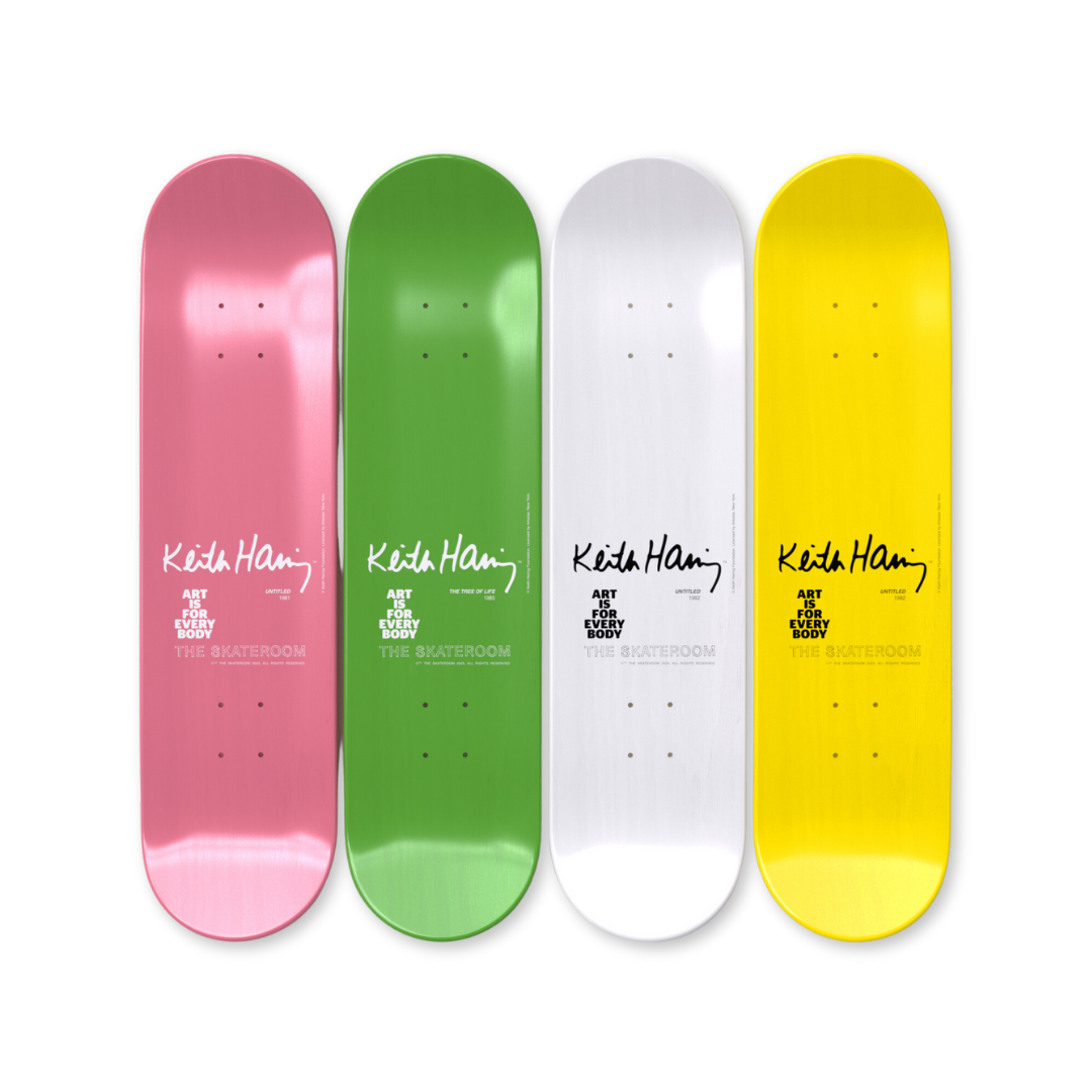 Keith Haring's Art Is For Everybody Box Set skateboard art by the skateroom