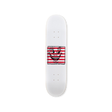 Keith Haring's Untitled (smile on stripes) skateboard art by the skateroom