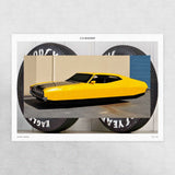 Beni Bischof Good Years print by The Skateroom, flat lay view showing full print on grey background