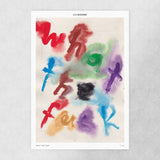 Beni Bischof What The Fuck print by The Skateroom, flat lay view showing full print on grey background