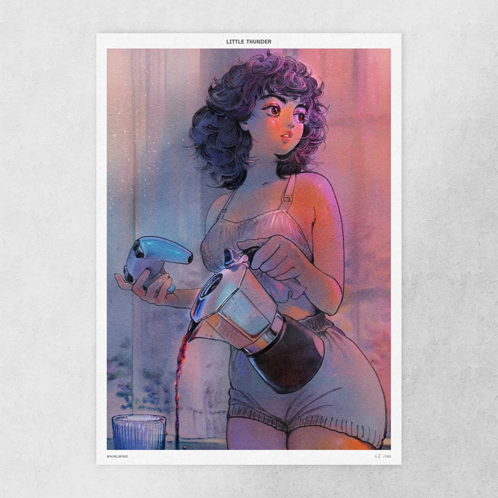 Whirlwind limited-edition A2 art print by Little Thunder laid flat, full composition