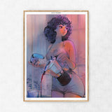 Whirlwind A2 giclée print by Little Thunder in a natural wood frame