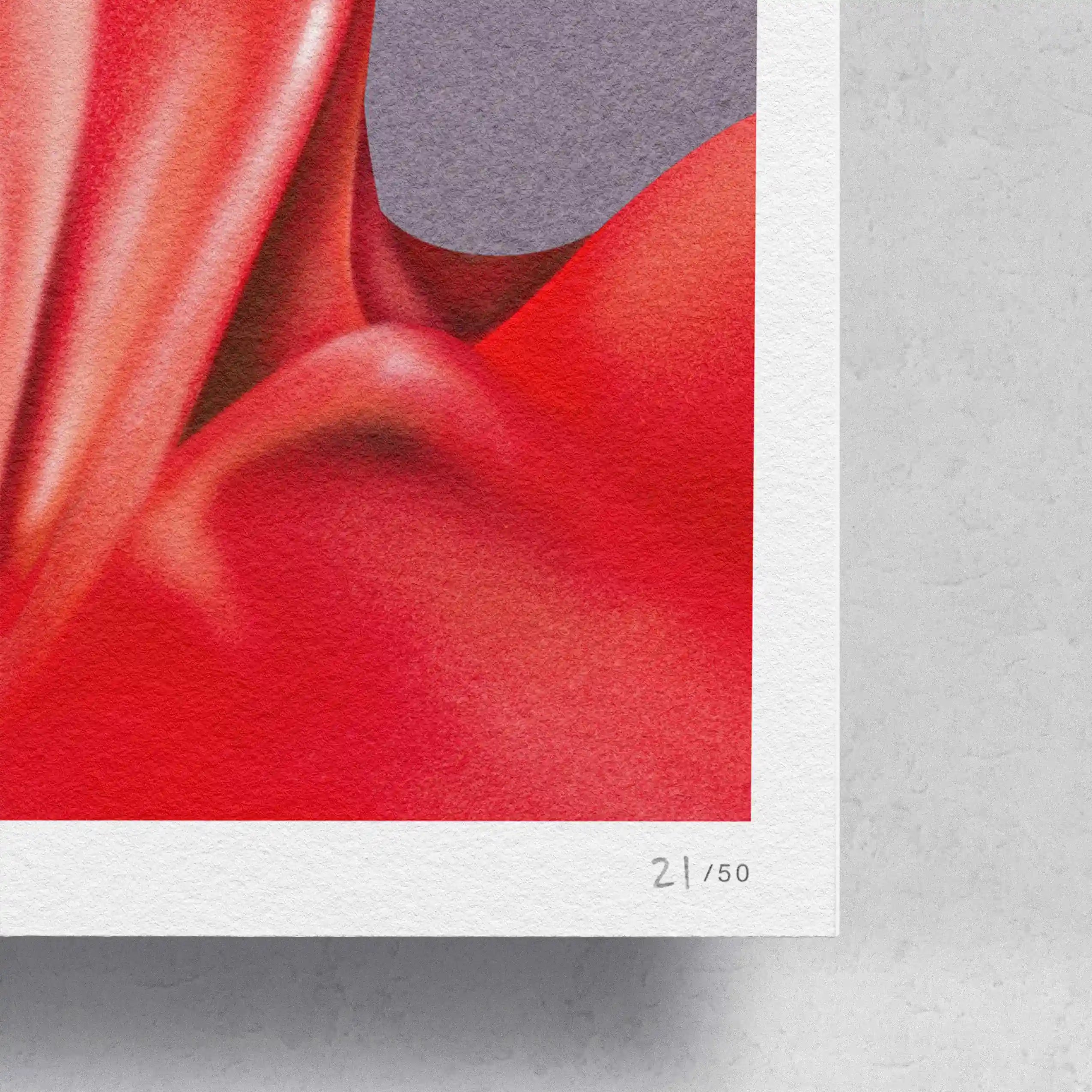 Lulu Lin Clubbin limited edition art print by The Skateroom, unframed with straight corners, detail view on grey background