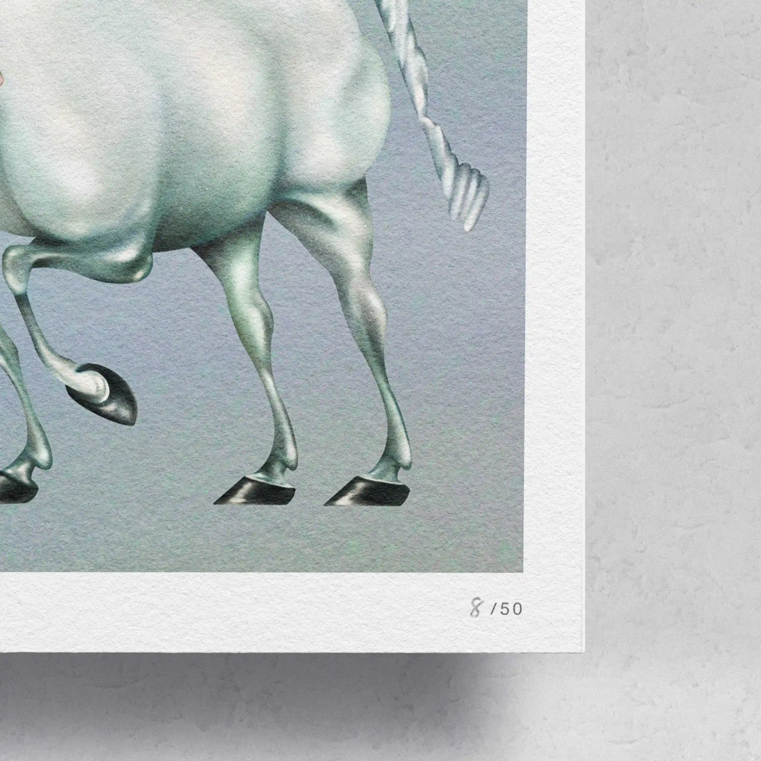 Lulu Lin Even the Purest Magic limited edition art print by The Skateroom, unframed with straight corners, detail view on grey background