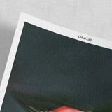 Lulu Lin Love Was So Gently Born Into Our Hearts limited edition art print by The Skateroom, unframed with curved corners, detail view on grey background