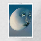 Lulu Lin The Moon's 41% Aglow limited edition art print by The Skateroom, flat lay view showing full print on grey background