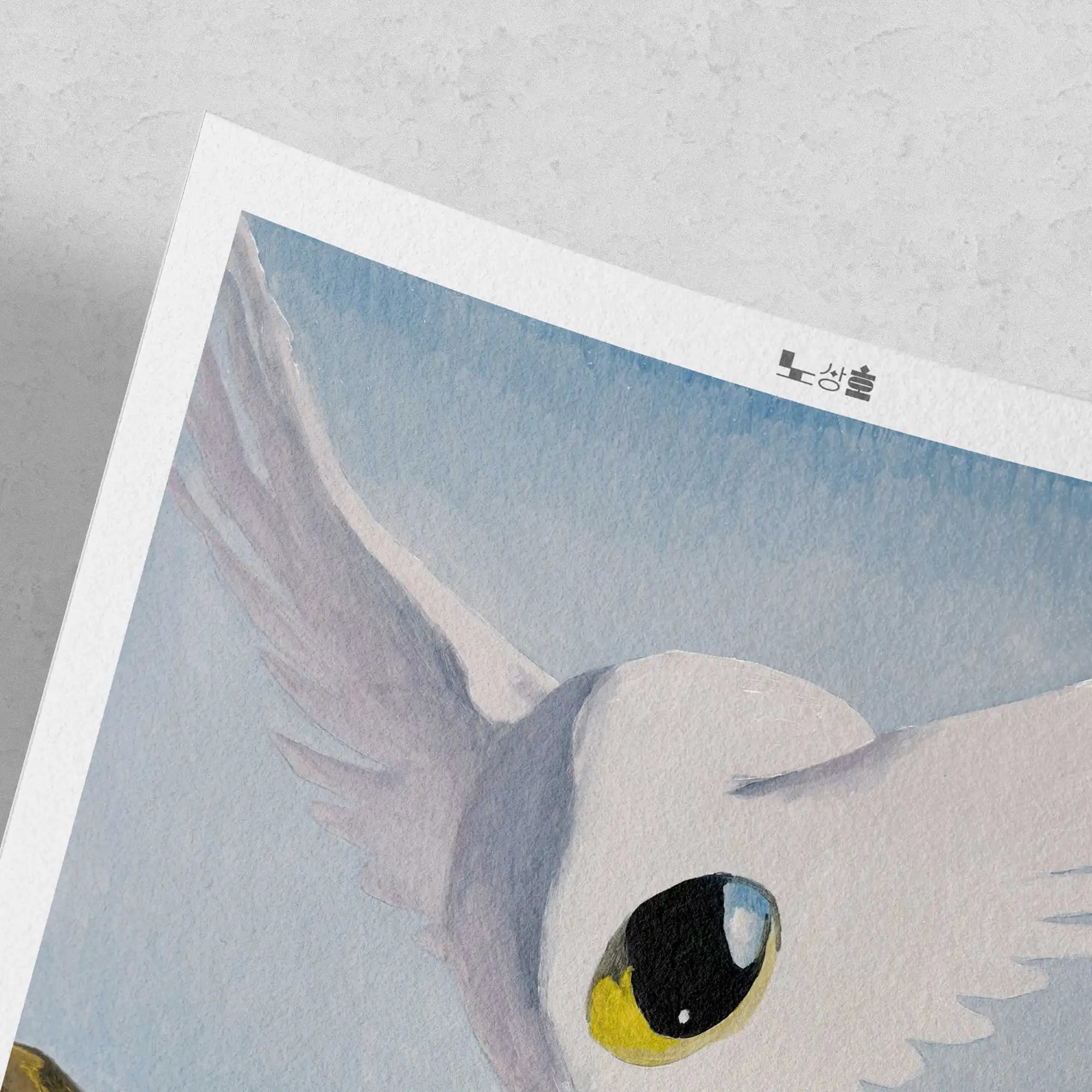 Holy (Angel) giclée print by Sangho Noh, unframed with curved corners, detail view on white background