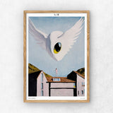 Holy (Angel) limited edition print by Sangho Noh shown in a thin black frame, front view