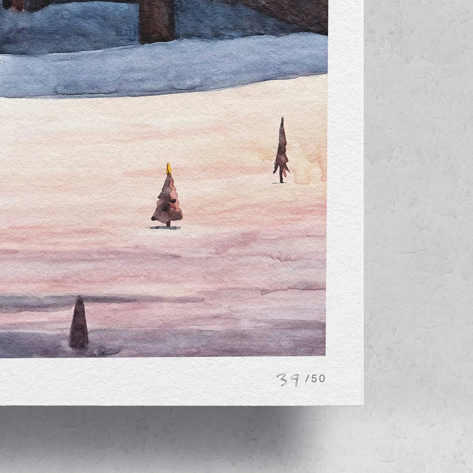 Holy (Merry) giclée print by Sangho Noh, unframed with straight corners, detail view on white background