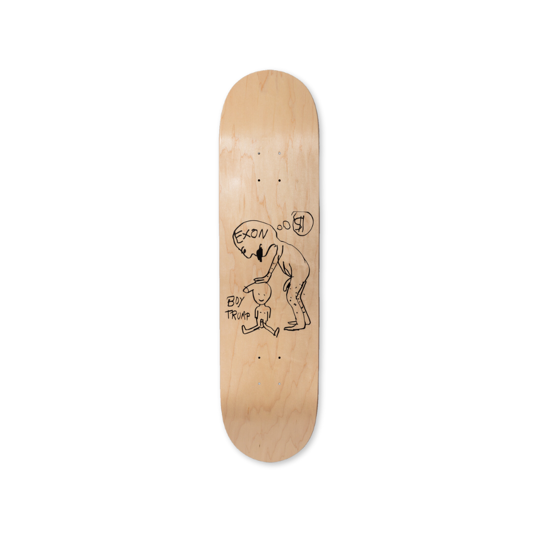 Paul McCarthy's Exon Boy skateboard art by the skateroom