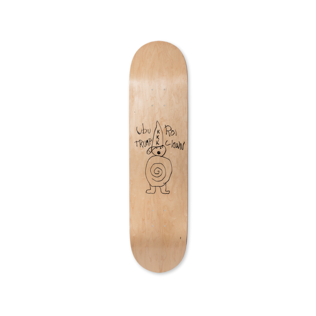Paul McCarthy's Ubu Roi skateboard art by the skateroom