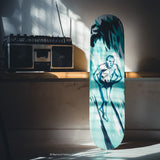 Raymond Pettibon's No Title (You have clear) 1990 skateboard art by the skateroom in a vintage interior