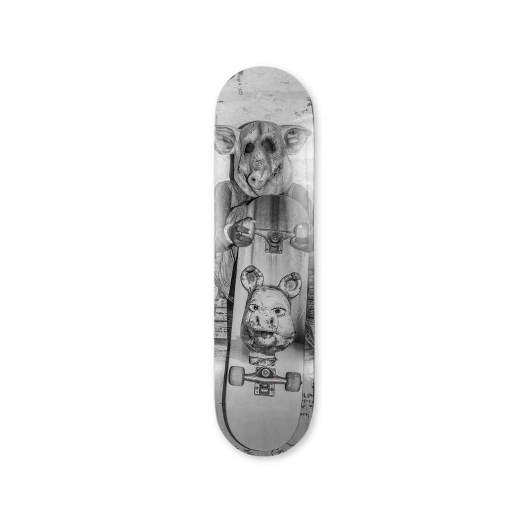 Roger Ballen's Piggyback skateboard art by the skateroom