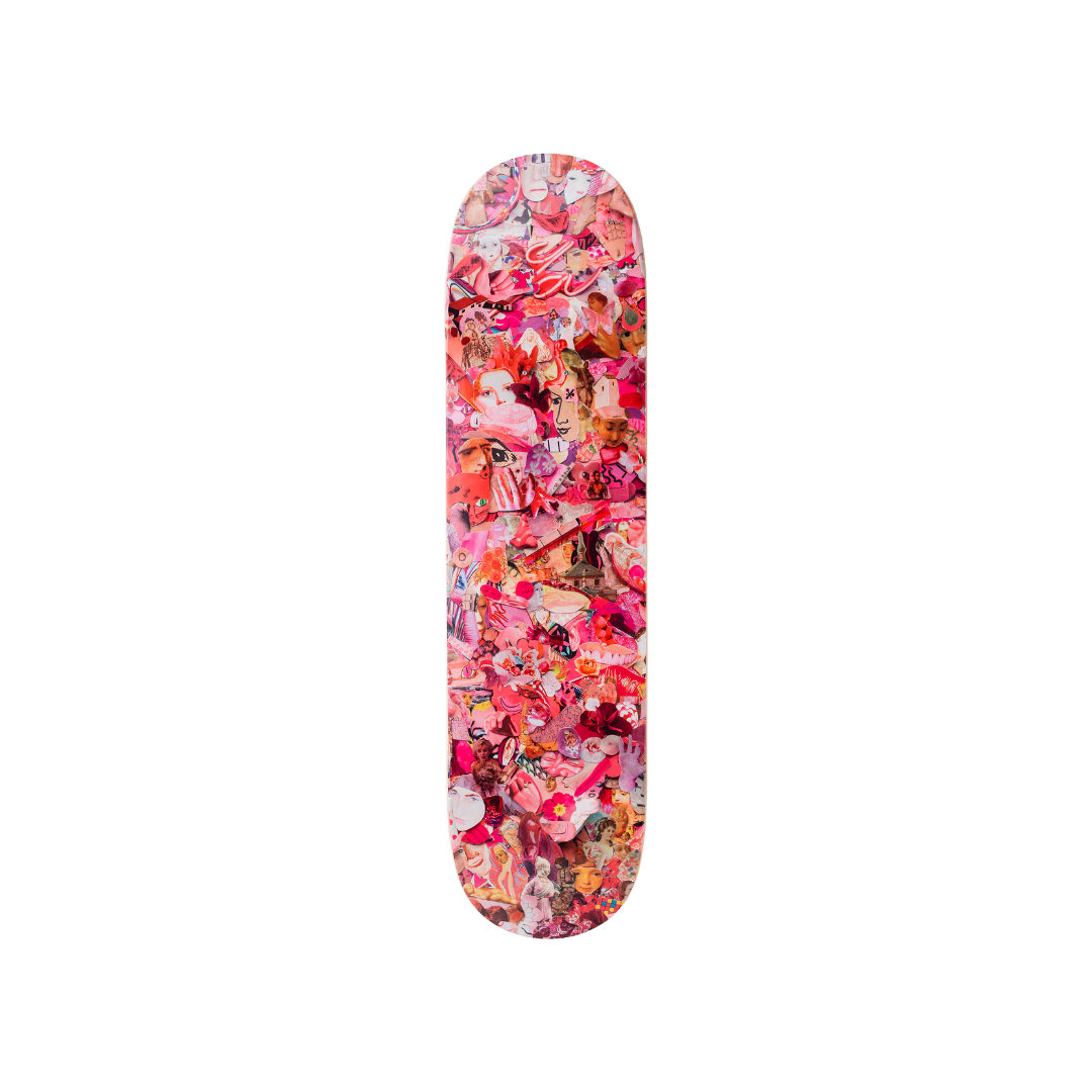 Vik Muniz's Eight Color Spectrum (pink) skateboard art by the skateroom