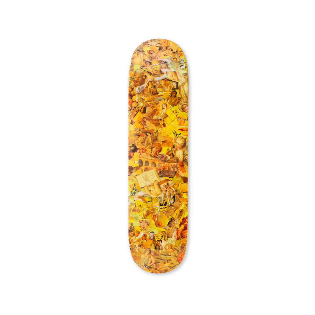 Vik Muniz's Eight Color Spectrum (yellow) skateboard art by the skateroom