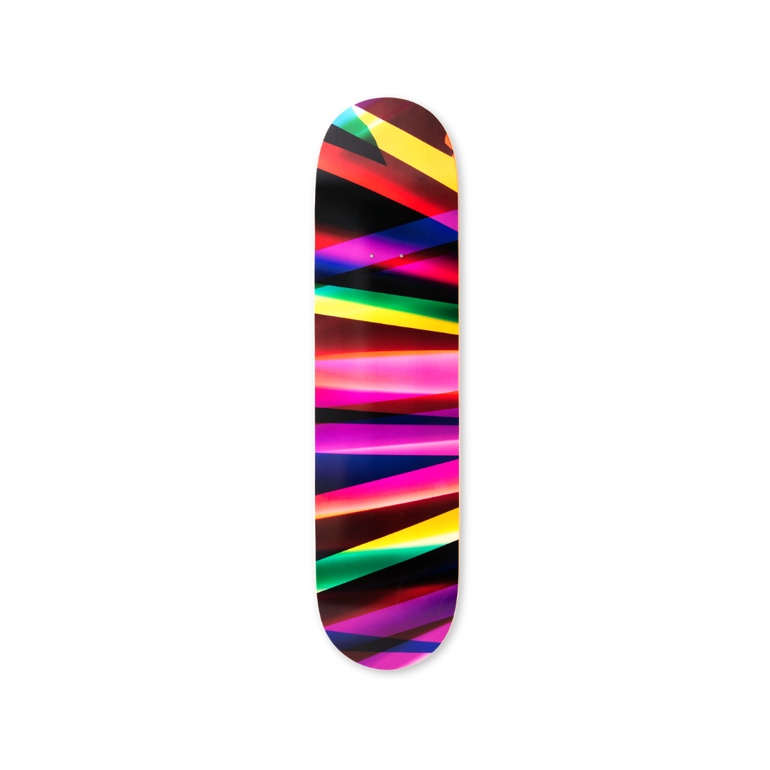 Walead Beshty's Three Color Curl hand signed skateboard art by the skateroom