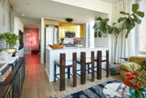 Basquiat skate decks by THE SKATEROOM in a design kitchen.