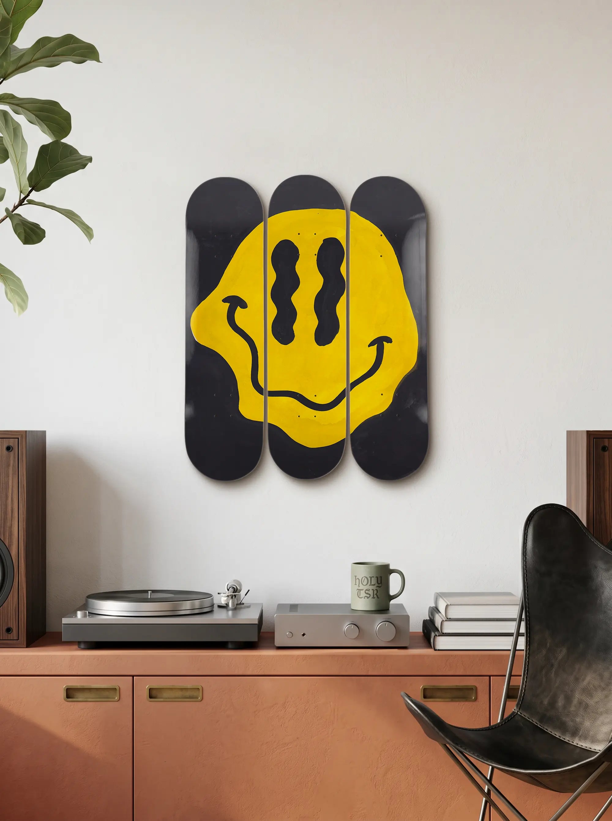 Beni Bischof Contemporary Art art skateboard by The Skateroom displayed on a wall in a contemporary interior