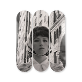 Cindy Sherman Untitled Film Still #17 limited edition triptych skate decks by The Skateroom, packshot on transparent background
