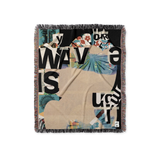 Woven blanket with artwork by David Carson