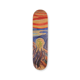 Skateboard deck with the artwork The Scream by Edvard Munch. 
