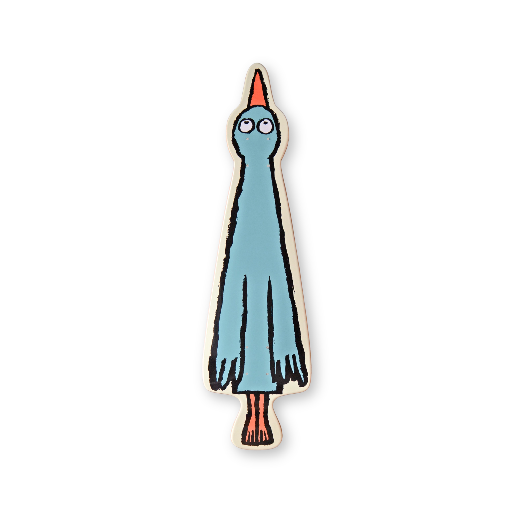 Jean Jullien Birdboard open edition art skateboard by The Skateroom, packshot on transparent background