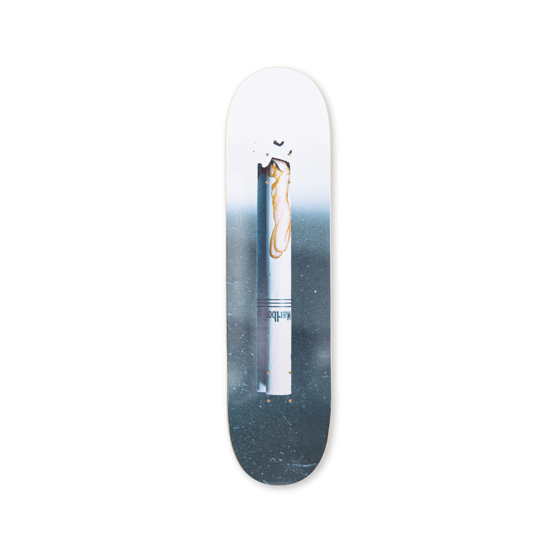 JOHN Yuyi's Smoke Me 2 skateboard art by the skateroom