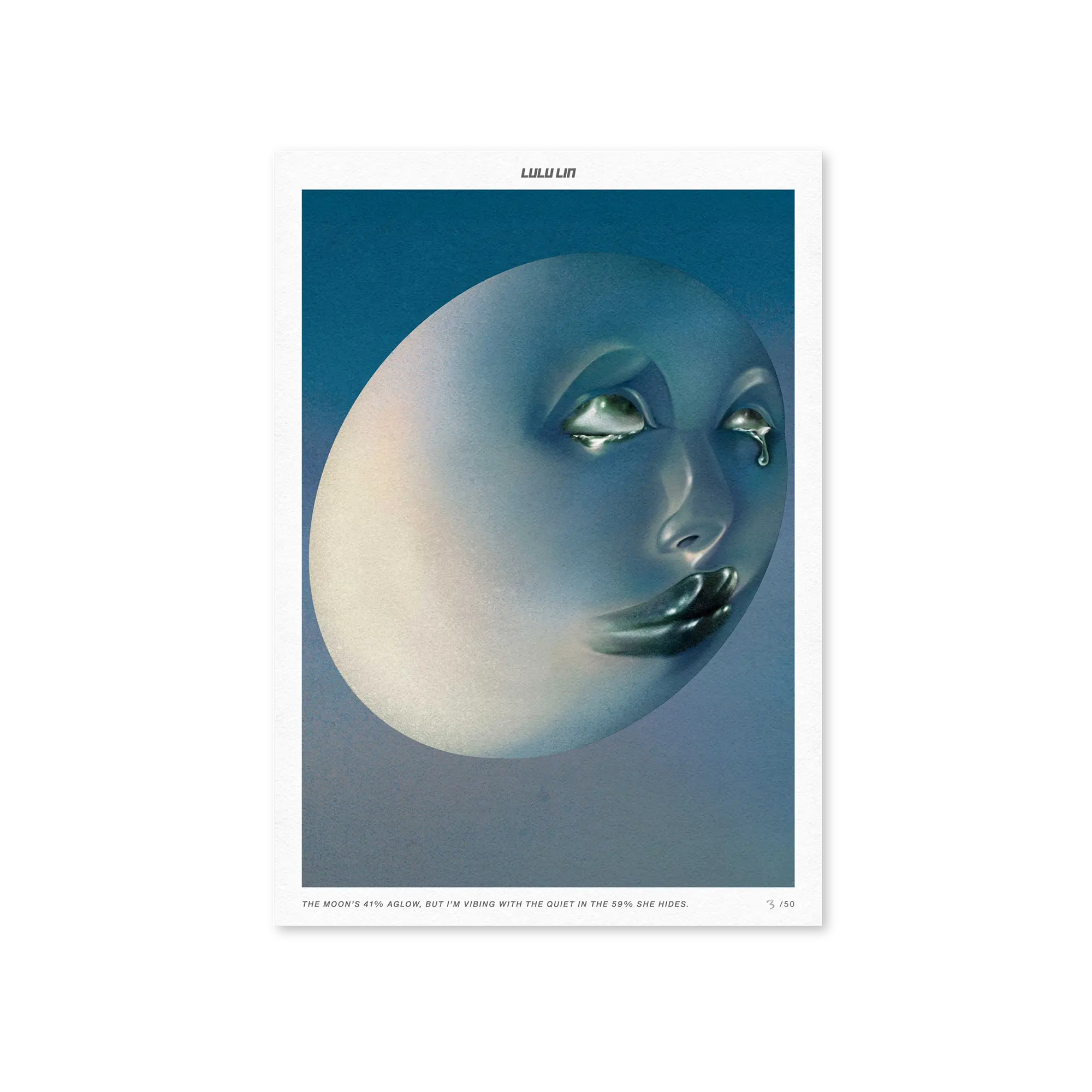 Lulu Lin The Moon limited edition art print by The Skateroom, packshot on white background