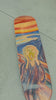 Details of the skate deck by THE SKATEROOM with the artwork "The Scream" by Edvard Munch.