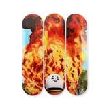 Packshot of Holy (Blaze and Amaze), limited edition art skateboard triptych by Korean artist Sangho Noh — HOLY series