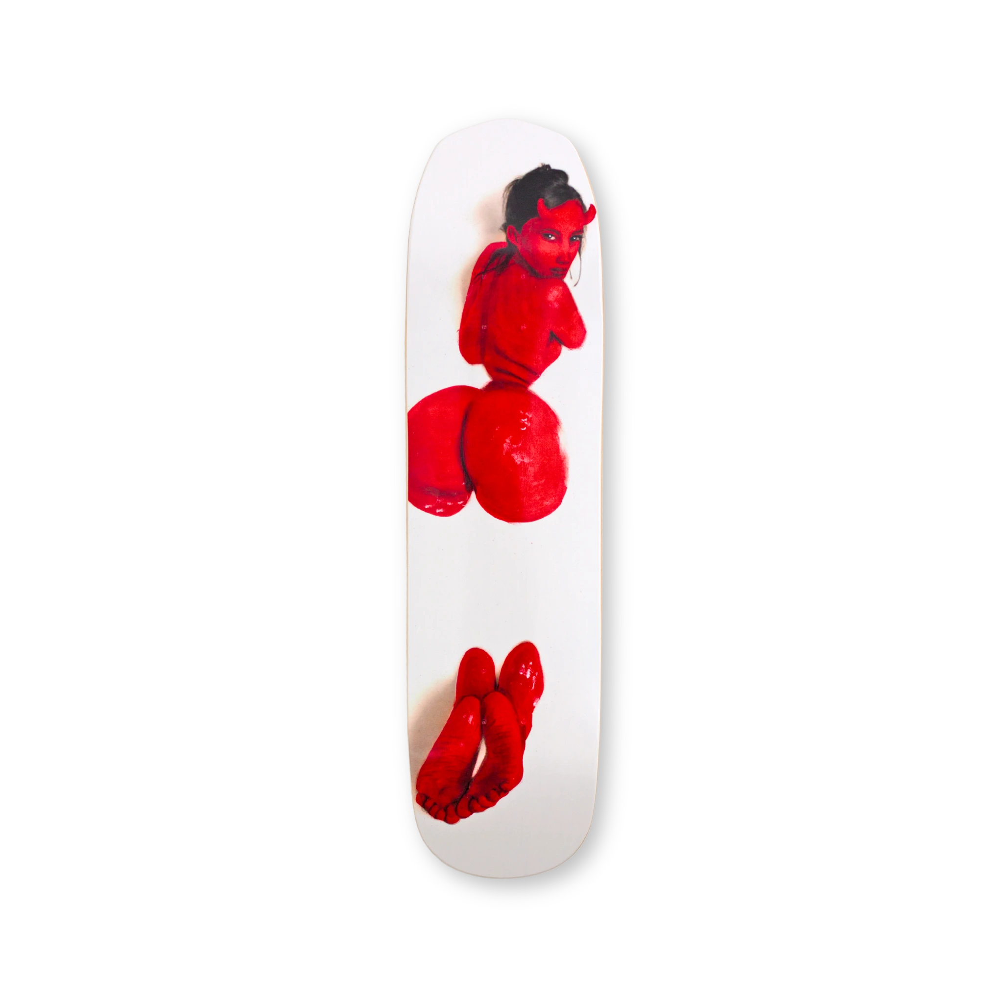 Special shape skateboard deck with T-Rex’s ‘Katsu’ design — a minimalist silhouette infused with kinetic energy and subversive grace.